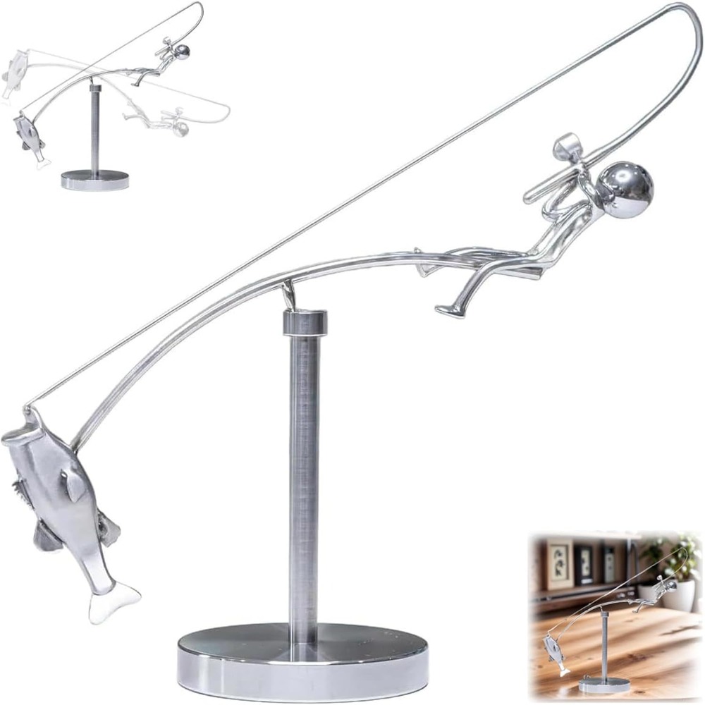 Handmade Kinetic Fishing Sculp - Newton Cradle Large incelemesi ve fiyatı
