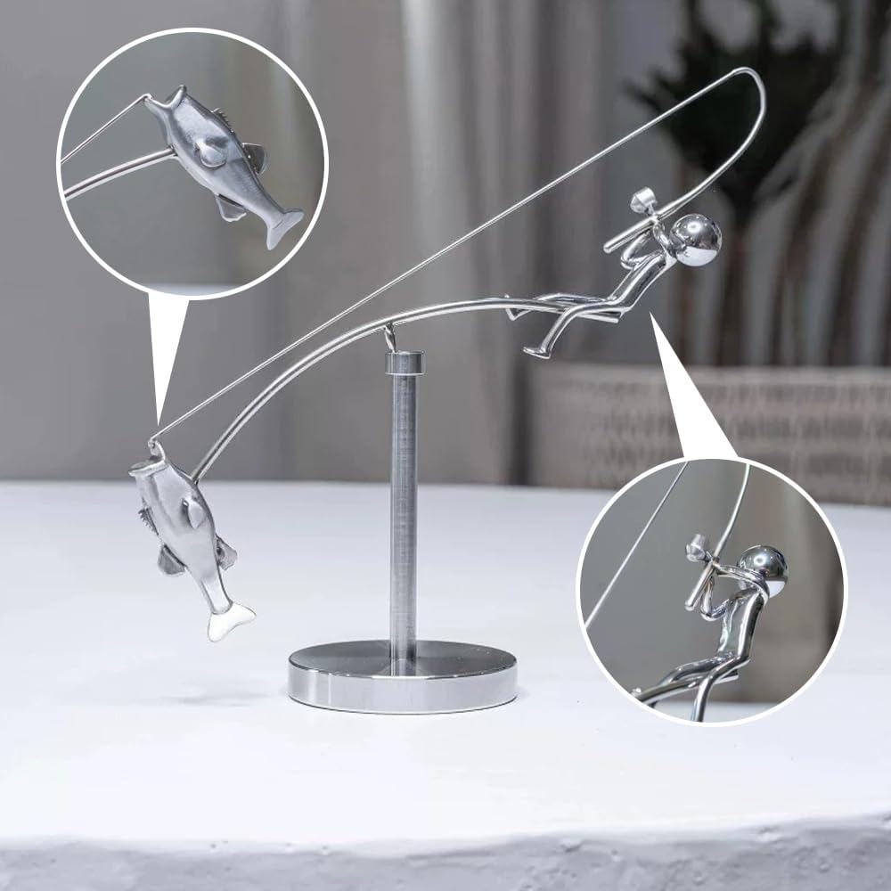 Handmade Kinetic Fishing Sculp - Newton Cradle Large incelemesi ve fiyatı