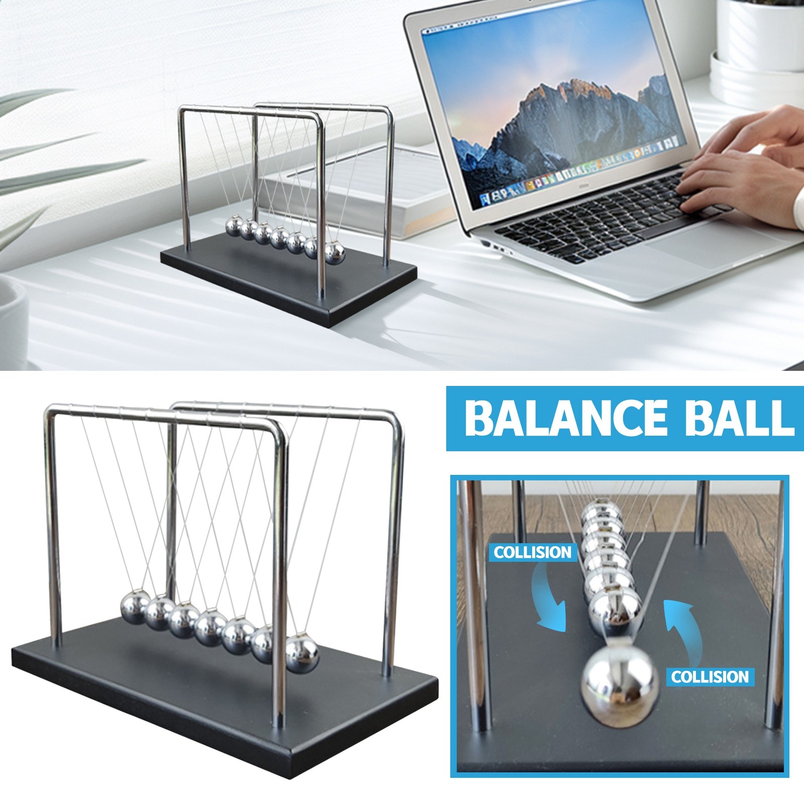 7 Balls Mechanic Curve Newton  - Newton Cradle Large incelemesi ve fiyatı